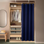 ChrisDowa Blackout Door Curtains for Doorway Privacy, Grommet Closet Curtains for Bedroom Closet Door, Thermal Insulated Doorway Cover Room Divider Drapes (1 Panel, Navy Blue, 34 x 80 Inch)