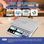 Industrial Counting Scale for Small Part (30kg, 66lb,1g), g/kg/lb,Coin Scale Built-in Battery,Digital Inventory Scale with Alarm Mode, RS-232 Interface for Printer Connectivity