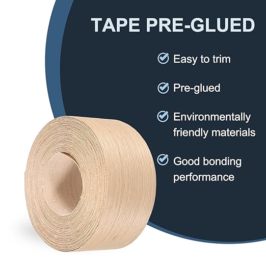 PATIKIL Red Oak Edge Banding, 3 in x 49.2 ft Wood Veneer Tape, Pre-glued Flexible