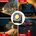 SUNPRO Magnetic Work Light Rechargeable, Portable FloodLight with Hook, Stepless Dimmable for Camping Car Repairing Emergency Job Site Lighting(1, Grey)