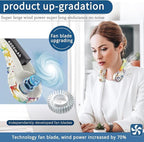 Neck Fan, Bladeless Neck Fan, USB Rechargeable Personal Fan, 4000 mAh Battery Operated Wearable Fan, 3 Speeds Adjustable,Faster Cooling, Ultra Quiet, Suitable for Home, Office, Travel, Sports