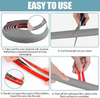 Floor Cord Cover Self Adhesive Cord Hider,3.3FT Cable Management, Extension Strip Protector for Wires, Prevent Cable Trips for Offices, Gyms, Exhibitions Cavity:0.39"(W) x 0.27"(H) Gray