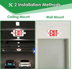 Gruenlich LED Exit Sign Combo with Emergency Lights, Adjustable Heads, Battery Backup, UL 924 Qualified, AC 120-277V, Commercial Emergency Exit Light for Business- 6 Pack