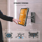 AboveTEK Universal Tablet Wall Mount, Anti-Theft iPad Mount with Locking Enclosure for 9.7"-13" Screen, Heavy-Duty Aluminum Kiosk for Business POS Display, Adjustable 360° Swivel & Tilt VESA Mount