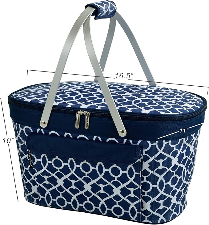 Picnic at Ascot Patented Insulated Folding Picnic Basket Cooler- Designed & Quality Approved in the USA