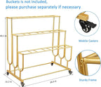 Flower Display Stand Frame, 3-Tier Flower Cart with Wheels, Metal Floral Display Rack , Moving Florist Bouquet Shelf for Shop ,Flower Bar, Events (White - 3 Tier)