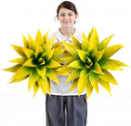 Velener Artificial Agave Plant Set, 28 Inch, Faux Aesthetic Plants for Home Decor, Realistic UV Resistant Fake Yellow Agave Plants Without Pot, Set of 2