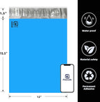 POLYSELLS 200 pcs 12x15.5 Inches Blue Poly Mailers Shipping Envelopes, Strong Adhesive Sealing, Waterproof, and Tear-resistant Postal Mailing Bags for Small Business, Clothes, Non-Fragile Items