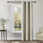 ChrisDowa Blackout Curtains 72 inches Long for Bedroom - Grommet Thermal Insulated Room Darkening Curtains for Living Room (1 Panel, Beige, 42 x 72 Inch)