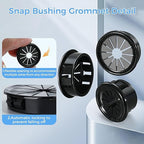 25 Pcs Cable Grommet, Snap Bushing 3/4" (19 mm) Mounting Diameter, Flexible Petal-Shaped Buckle Round Nylon Desk Grommet for Wires Through Countertop Cord Organizer and Protection, Black