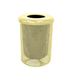 COATEDOUTDOORFURNITURE RFT-P-TXTSAND Heavy Duty Round Trash Receptacle with Flat Top, Liner Included, 32 Gallon, Textured Sandstone, Made in America