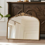 Micasso Vintage Wall Gold Mirror: 24"x 32" French Baroque Antique Mirror - Traditional Ornate Decorative Arched Mirrors for Wall/Bathroom/Entryway/Fireplace/Hallway - Home Decor for Living Room
