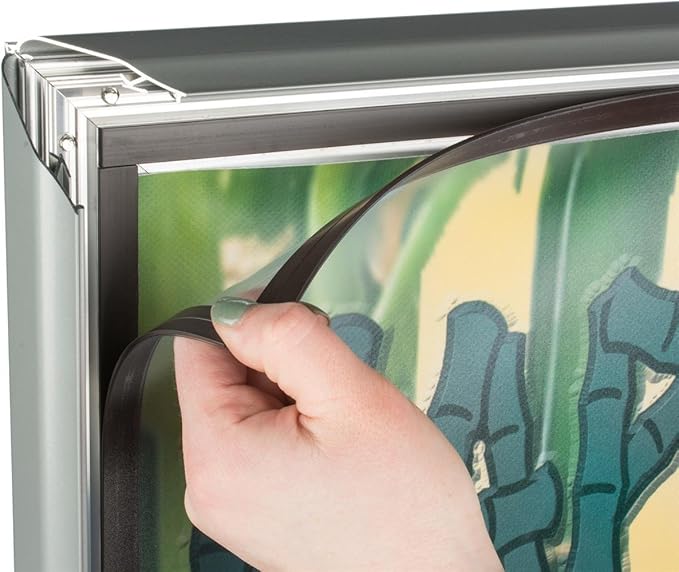Displays2go 30 x 40 Inch Sidewalk Sign, Waterproof, Snap Frame, Spring Base, Two-Sided, Silver (OWS3040S)