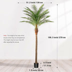 Artificial Phoenix Palm Tree 9ft Tall – Fake Large Tropical Tree with 21 Adjustable Leaves, Outdoor Indoor Faux Sago Palm Plant for Living Room Patio Poolside Yard Decor (1, 9ft)
