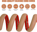 Floor Cord Cover Cavity 0.8"x0.37" Self Adhesive Cord Hider, 3.3FT Low Profile Cable Management, Extension Strip Protector for Wires, Prevent Cable Trips for Offices, Gyms, Exhibitions（Brown）