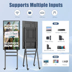 MWE 43 Inch Mobile Digital Signage Display Touchscreen Kiosk with Flight Case, Portable LCD Screen with Screen Mirroring App Publishing, Advertising Display Poster, Android OS
