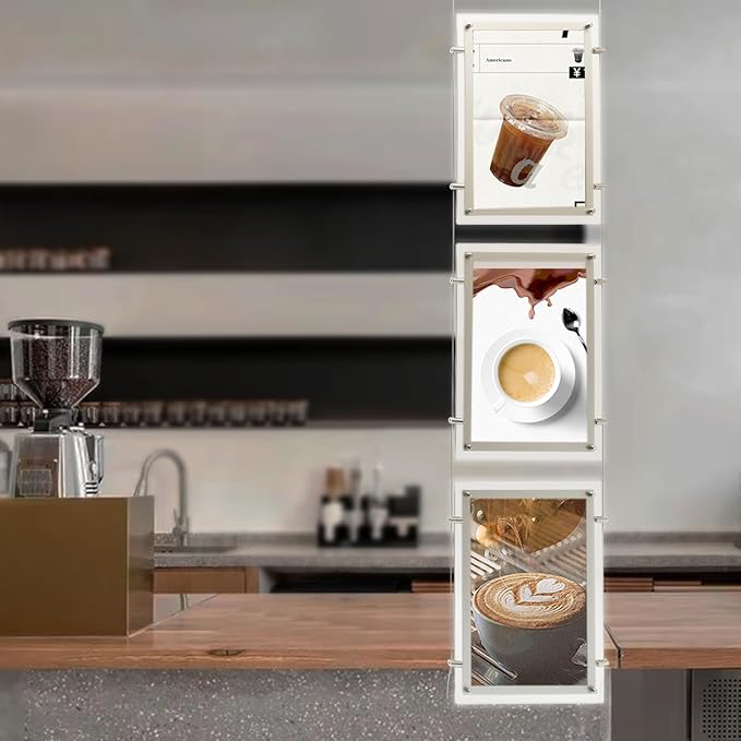 3PCS A3 Portrait Real Estate Window Advertising Display Hanging Light Box Frame Acrylic Frame Sign Holder