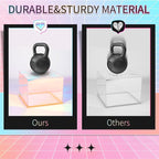 3Pcs Iridescent Acrylic Display Risers with LED light Plug and Play, Stackable Acrylic Cube Boxes Rainbow Display Stand with Hollow Bottom for Figures Jewelry Perfume Purse Food Buffet Riser