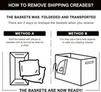 OIAHOMY Cotton Rope Basket, Rectangle Woven Baskets for Storage, Nursery Blanket Storage Living Room, Toy Basket With Handle-17.7”x13.8”x11”-Gradient Grey