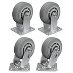 5'' × 2'' Caster Wheels, Heavy Duty Industrial Casters Set of 4 Rubber Wheels, Load 2800lbs Capacity, Swivel Caster for Cart Dolly Toolbox (2 Swivel & 2 Rigid)