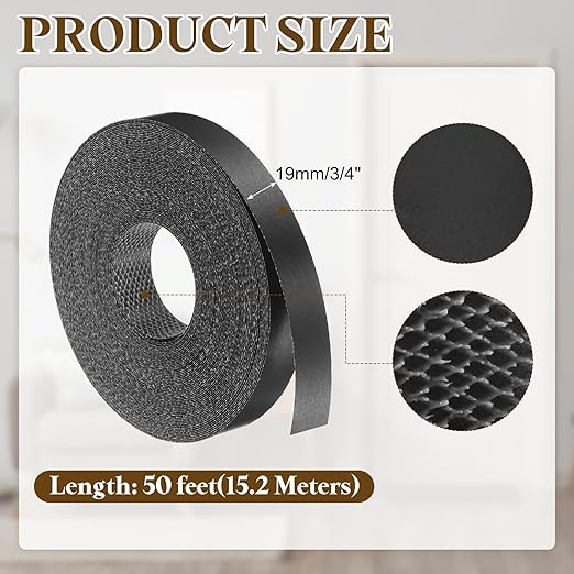 uxcell Black Edge Banding Tape, 3/4 Inch x 50ft Pre-Glued Flexible Veneer Edge Edging Strips Wood Tape for Cabinet Repair and Furniture Restoration
