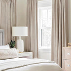 MIULEE 100% Blackout Linen Texture Curtains Soild Thermal Insulated Natural Beige Curtains Grommet Room Darkening Curtains & Drapes for Living Room Bedroom Nursery 42 x 84 (2 Panels)