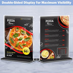 Acrylic Sign Holder 8.5 x 11, 24 Pack Clear Double-Sided Acrylic Display Stand for Vertical Tabletop Use, Perfect for Menus, Flyers, and Paper in Restaurants, Hotels, Office
