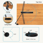 Uplift E7 LED Desk Lamp with Clamp - Black Lamp and Base