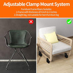 4Pack Bed Risers with Adjustable Screw Clamp, Fit Thickness of Furniture Frame from 0 to 2 Inch, Elevation in Heights 4" Heavy Duty Risers for Lifting Couch Desk Table Cabinet Nightstand, Grey