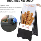 OrangeStar A-Frame Sidewalk Sign 24 x 36 Inch Folding Double Sided Sandwich Board Plastic Outdoor Advertising Signboard for Restaurant, Business, Events, Grey (Frame only)