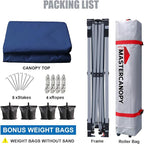 MASTERCANOPY Durable Pop-up Canopy Tent with Roller Bag (10x10, Navy Blue)