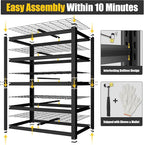 PrimeZone 72" H Heavy Duty Garage Shelving 2500 LBS 5 Tier Heavy Duty Storage Shelves Adjustable Industrial Metal Wire Shelf Unit for Garage,Basement,Pantry,Warehouse,Commercial,48" WX24 DX72 H 6Pack