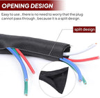 Black Braided Cable Management Sleeves Wire Loom Tubing Cord Protector Self-Wrapping (3/8"-30Feet)