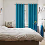 BGment Blackout Curtains - Grommet Thermal Insulated Room Darkening Bedroom and Living Room Curtains, Set of 2 Panels (52 x 84 Inch, Peacock Blue)