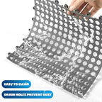 Tinideya 24 Modular Interlocking Floor Mat Rubber Tiles 12"x12" Drainage Interlocking Tiles Drain Holes Non-Slip Drainage Mats for Pool, Kitchen, Shower, Patio Pet Areas (Gray) (Round)