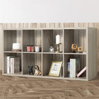Fencer Wire 13-Inch Cube Storage Organizer Shelf, with Extra Thick Exterior Edge, Room Open Storage Shelf Divider, Bookcase, 6-Cube / 8-Cube / 9-Cube, Colors Available in Rustic Grey Oak and White