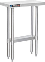 DuraSteel 24x12 Small Stainless Steel Table - NSF Metal Narrow Commercial Food Prep Side Worktable with Under Shelf - For Laundry Room, Kitchen, Outdoor Grill, Small Spaces
