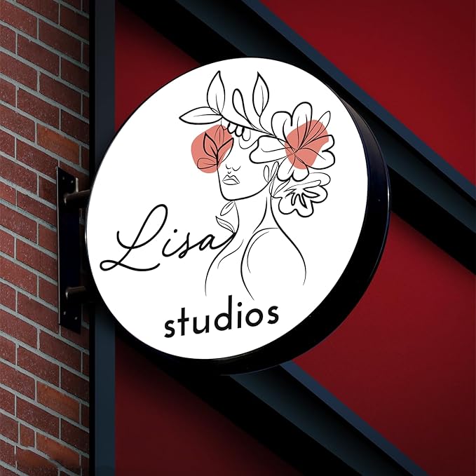 Custom Round Light Box Sign - Double Sided Illuminated Advertising Board for Shop, Bar, Cafe, Tea Salon Decor, or Billboard with Printed Logo (12" to 28")