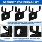 Tandefio 25 Pcs Pegboard Hooks Metal Prong Hook Peg Board for Hanging Hangers for Wall Picture Jewelry Display Tool (Black)