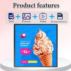 P6 40x40 Inch Commercial Outdoor LED Display Screen High Brightness Commercial Digital Sign IP45 Weatherproof for Advertising, Stores, Restaurants HD Video/Image Scrolling Billboard