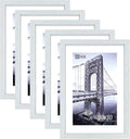 VCK 20x30 Inch White Poster Frame with Polished Plexiglass Hanging Hardware Picture Frame for Poster Artwork Certificate Included 5 Pack