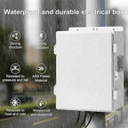 Outdoor Electrical Junction Box, ABS Water Resistant Enclosure with Internal Mounting Panel & Hinged Cover (13" H* 9.2" L* 4.6" W & Outlet)