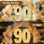 4FT Marquee Numbers 90, Large Light up Number 90 for Birthday Party Supplies, Sign, Backdrop, Happy 90th Birthday Decorations for 90 Years Old Women Men