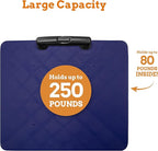 Inspired Living Collapsible Ultra-Slim Pack-N-Roll,2 Wheel Utility Cart w/Lid Used as Seat up to 250 Lbs, Telescopic Handle - Super Strong, for Home, Garden, Shopping, Office, School use, Large, Blue