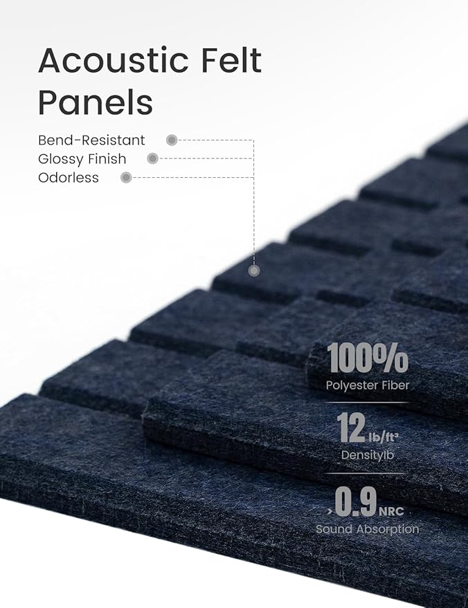 Large Felt Bulletin Board 36" x 24" Cork Board Alternative-6 Pack with 40 Safe Removable Adhesive Tabs, Cork Boards for Walls Cork Board for Home Office Classroom Pin Board-Navy Blue