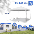 10x10 FT Party Tent, Outdoor Wedding Tents for Parties, Canopy Event Tent Without Removable Sidewalls, Waterproof Gazebo Shelter for Birthday Parties, Weddings, BBQs & Events (10X10FT-0Sides White)
