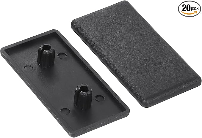uxcell 20Pcs Extruded End Cap Nylon, 30x60mm T-Slot Aluminum Profile 3060 European Standard End Cap Extrusion Plug for Trolley, Fish Tank Rack, Storage Rack, Black