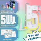 imprsv 3FT Colorful Marquee Numbers,18 Colors 5 with Remote, Light Up Numbers 5 for 15th 50th Birthday Decorations Anniversary Party Decor, Pre-Cut Foam Board Kit, Mosaic Sign for Balloon