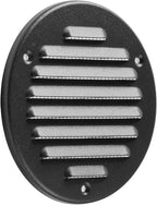 Vent Systems - 4 Inch (Inner) Pack of 5 Black Metal Round Soffit Air Vent Grille Cover, Register air Vent Deflector, Louver - Built-in Mesh - HVAC for Bathroom, Home Office, Kitchen 5 Inch (Outer)