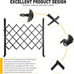 65.35"/W X 59.05" Folding Security Gate,U-Shape Single Folding Door Gate,Flexible Expanding Security Gate with 360° Wheels,Mobile Barricade Safety Barrier